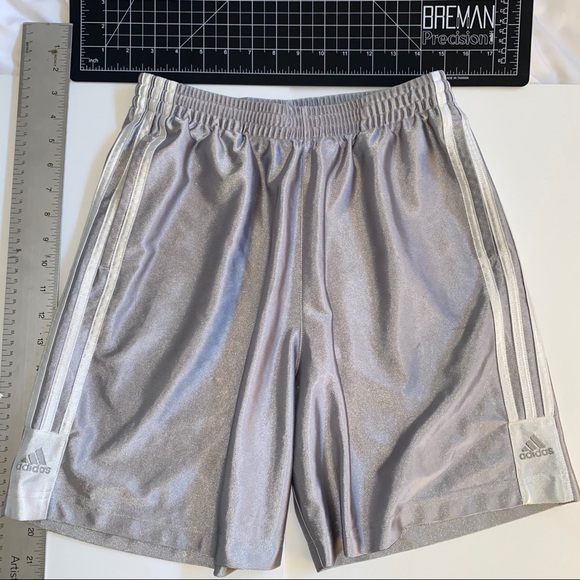 silver adidas shorts